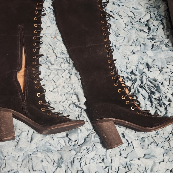 Jeffrey Campbell Black Lace-Up Boots - Picture 3 of 11